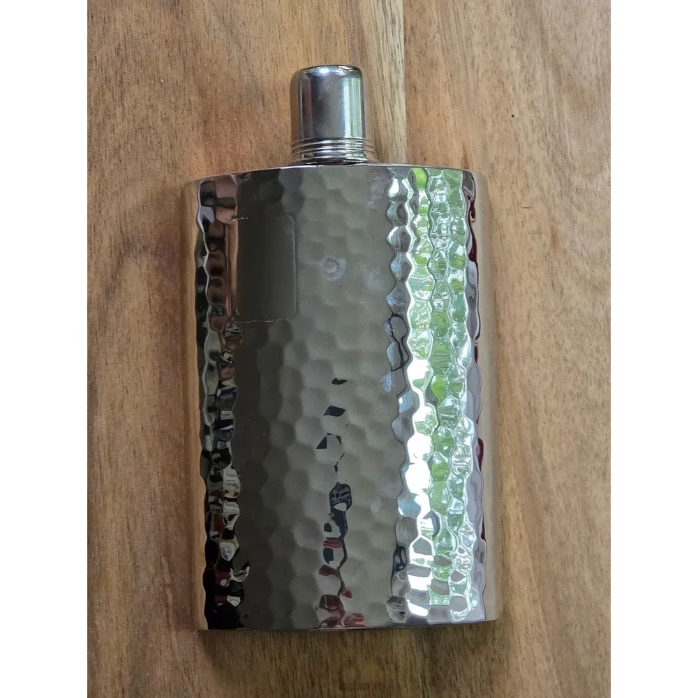 AKAH Jagerflasche Vintage Hip Flask Brown Leather Stainless Steel Hunting 78020